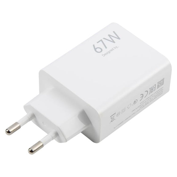 67W USB Fast Charger with 1m USB to Type-C Cable, Plug Type:EU Plug(White)