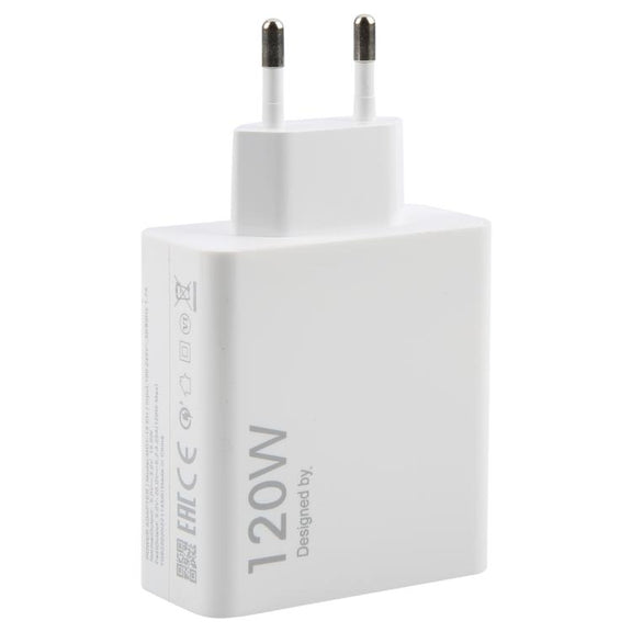 120W USB Fast Charger with 1m USB to Type-C Cable, Plug Type:EU Plug(White)