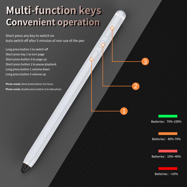 C1 Multifunctional Bluetooth Capacitive Pen for Mobile Phones / Tablets PC(White)