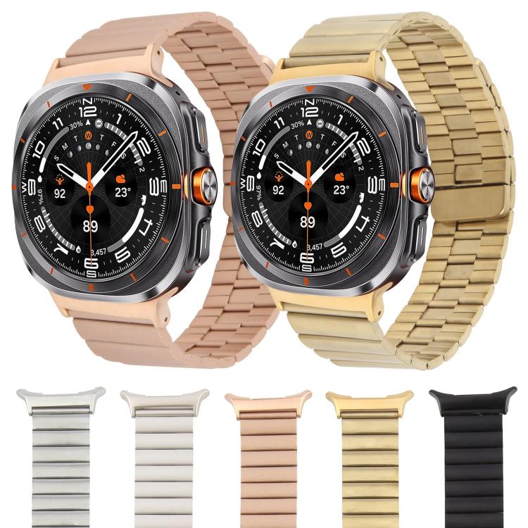 For Samsung Galaxy Watch Ultra 47mm Bamboo Stainless Steel Magnetic Watch Band(Starlight)