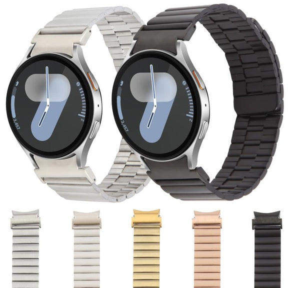 For Samsung Galaxy Watch 7 / 6 / 5 / 4 Bamboo Magnetic Quick Release Metal Watch Band(Starlight)