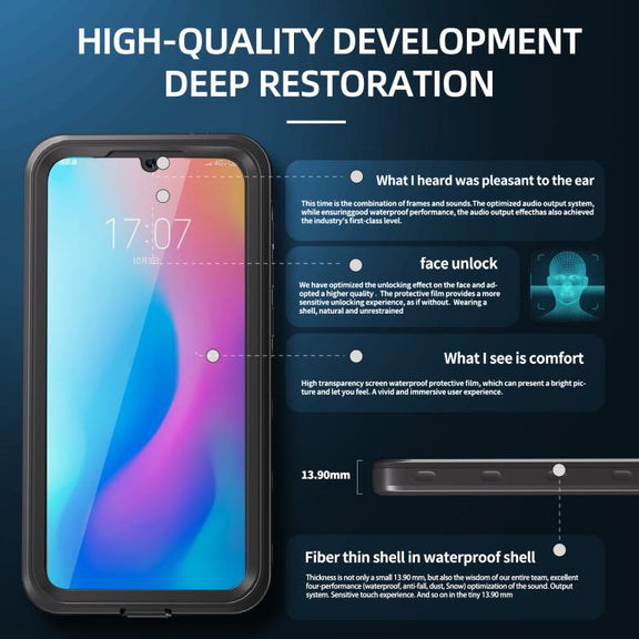 For Samsung Galaxy A55 5G RedPepper 360 Full Body Rugged IP68 Water-resistant Phone Case(Black)