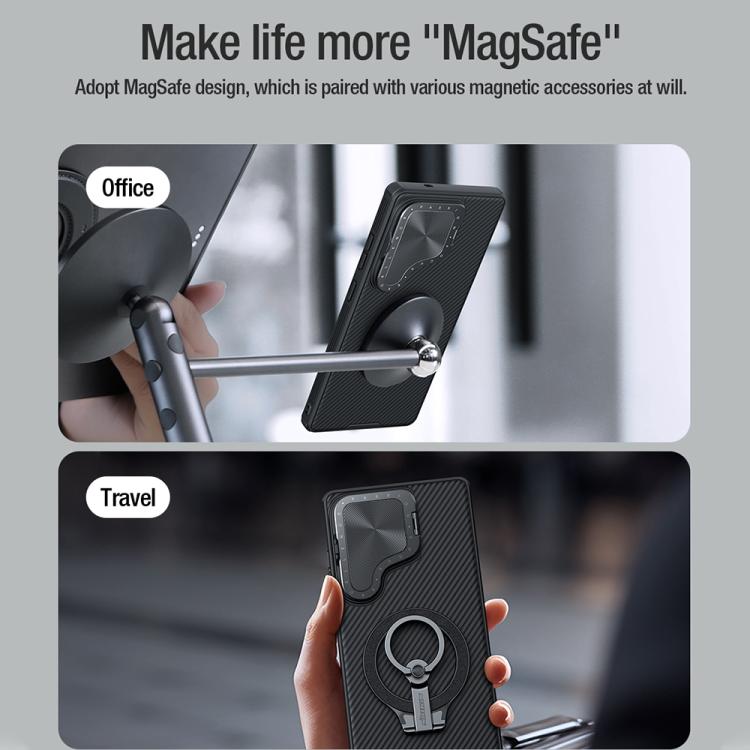 For Samsung Galaxy S25 Ultra 5G NILLKIN CamShield Prop MagSafe Magnetic PC Phone Case(Blue)