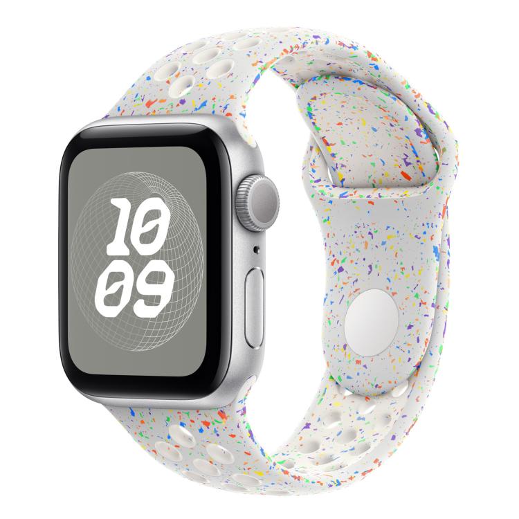 For Apple Watch 46mm / 49mm / 45mm / 44mm Coloful Silicone Watch Band(White Platinum)