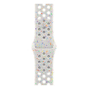 For Apple Watch 46mm / 49mm / 45mm / 44mm Coloful Silicone Watch Band(White Platinum)
