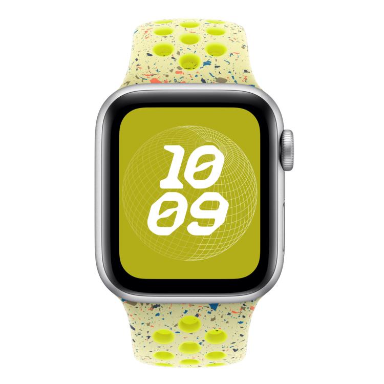 For Apple Watch 46mm / 49mm / 45mm / 44mm Coloful Silicone Watch Band(Fluorescent Yellow-Green)
