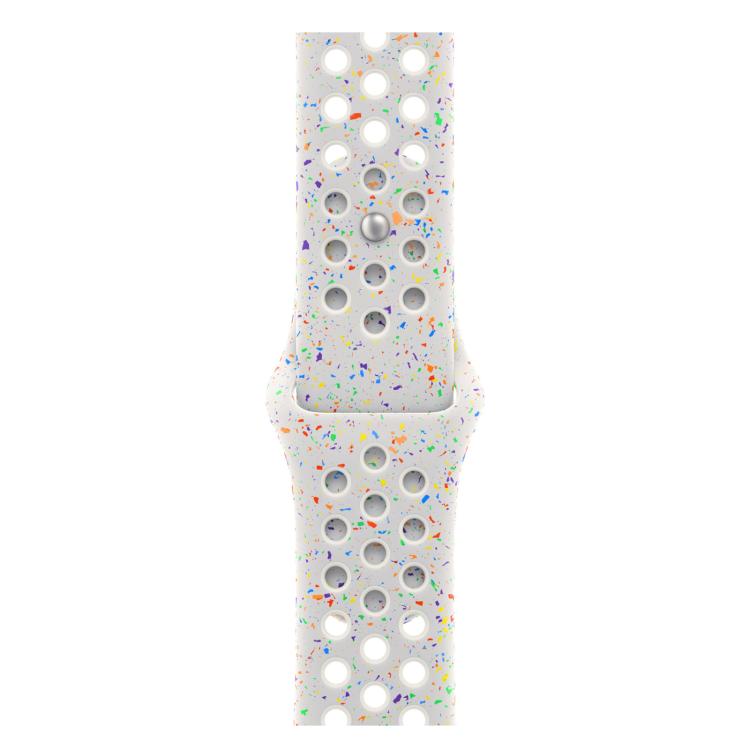 For Apple Watch 42mm / 41mm / 40mm / 38mm Coloful Silicone Watch Band(White Platinum)