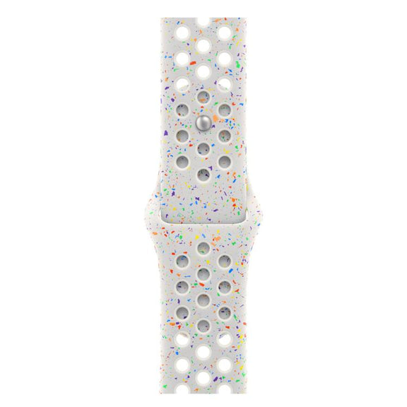 For Apple Watch 42mm / 41mm / 40mm / 38mm Coloful Silicone Watch Band(White Platinum)