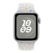 For Apple Watch 42mm / 41mm / 40mm / 38mm Coloful Silicone Watch Band(White Platinum)