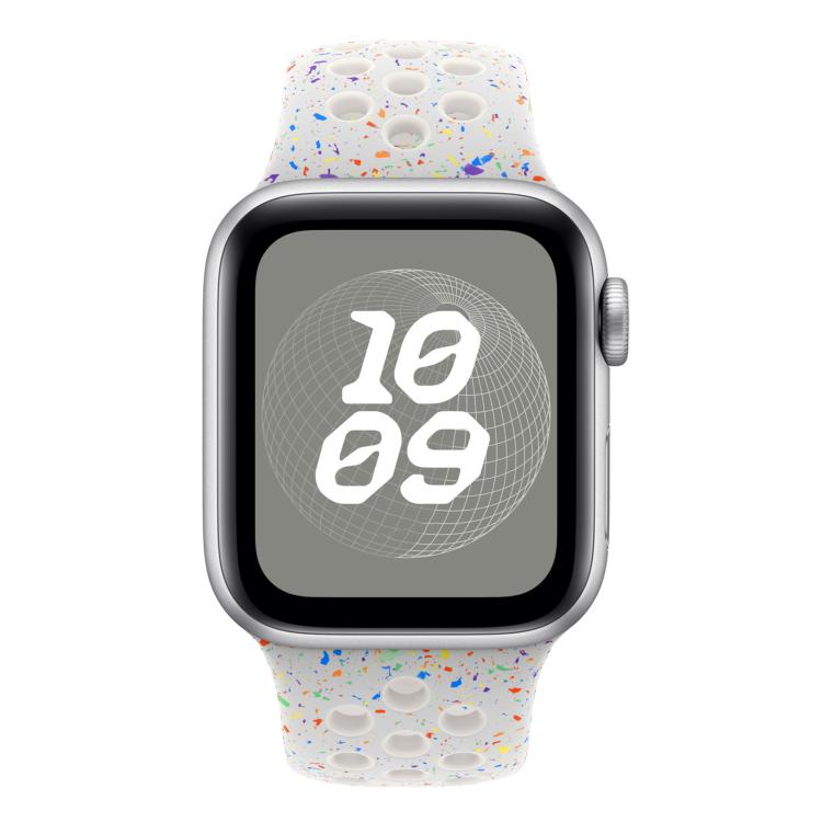 For Apple Watch 42mm / 41mm / 40mm / 38mm Coloful Silicone Watch Band(White Platinum)