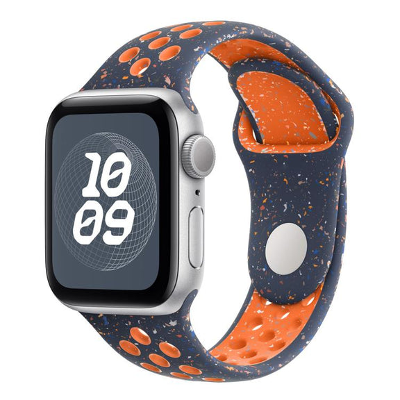 For Apple Watch 42mm / 41mm / 40mm / 38mm Coloful Silicone Watch Band(Dark Blue Mango)