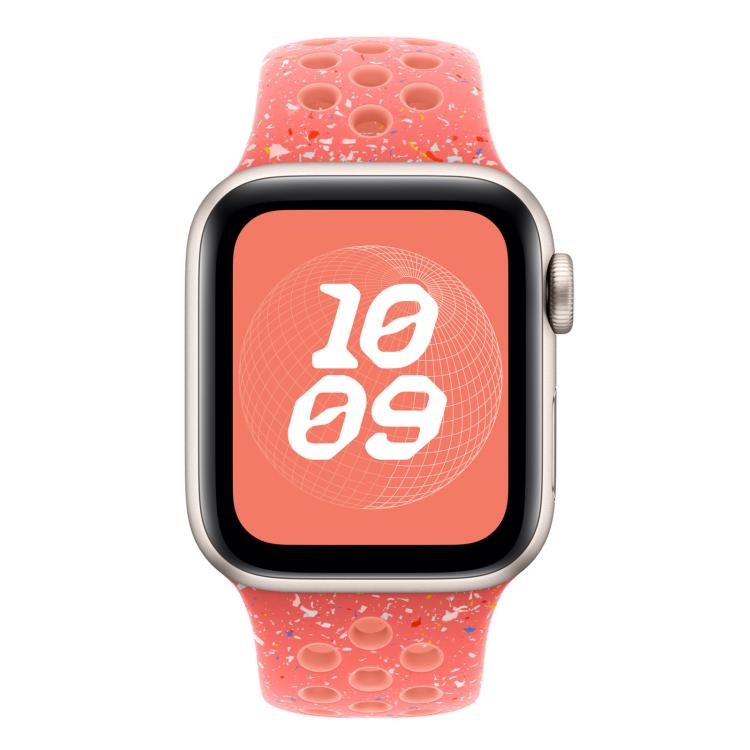 For Apple Watch 42mm / 41mm / 40mm / 38mm Coloful Silicone Watch Band(Orange Pink)