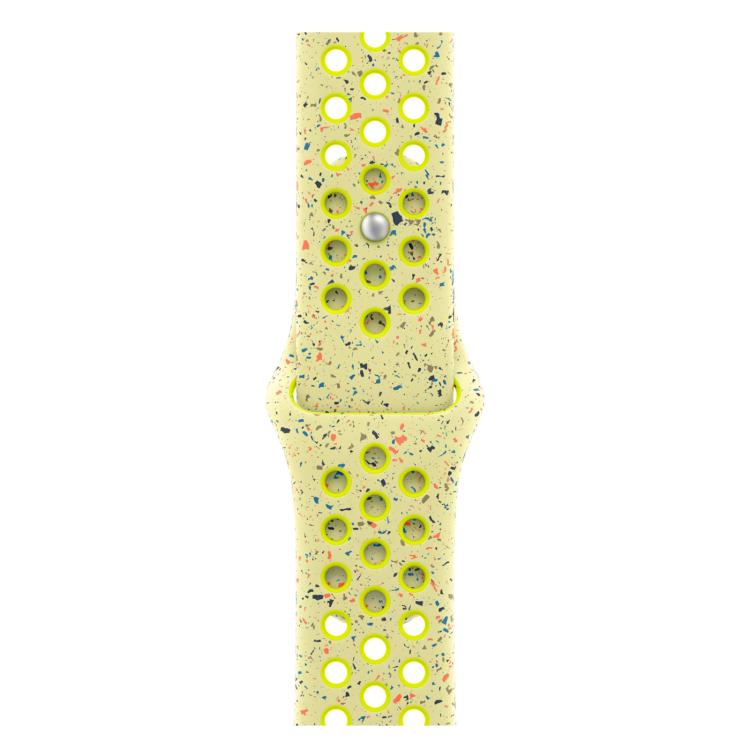 For Apple Watch 42mm / 41mm / 40mm / 38mm Coloful Silicone Watch Band(Fluorescent Yellow-Green)