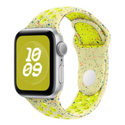 For Apple Watch 42mm / 41mm / 40mm / 38mm Coloful Silicone Watch Band(Fluorescent Yellow-Green)
