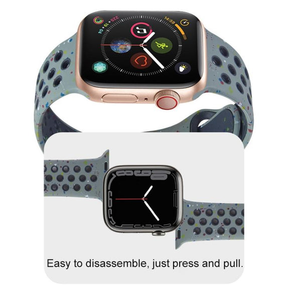 For Apple Watch 46mm / 49mm / 45mm / 44mm Coloful Silicone Watch Band(White Platinum)