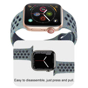 For Apple Watch 42mm / 41mm / 40mm / 38mm Coloful Silicone Watch Band(Midnight Green Black)