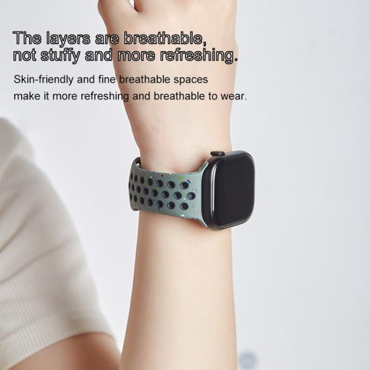 For Apple Watch 46mm / 49mm / 45mm / 44mm Coloful Silicone Watch Band(White Platinum)