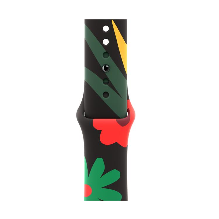 For Apple Watch 46mm / 49mm / 45mm / 44mm Sport Silicone Watch Band(Flower)