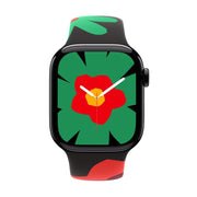 For Apple Watch 46mm / 49mm / 45mm / 44mm Sport Silicone Watch Band(Flower)