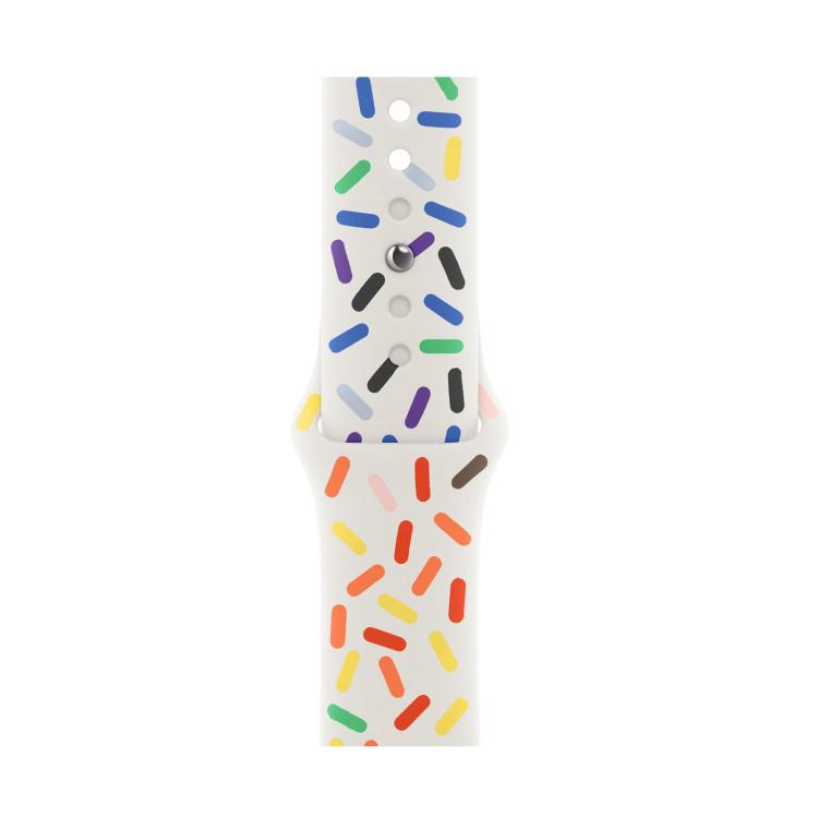 For Apple Watch 46mm / 49mm / 45mm / 44mm Sport Silicone Watch Band(Rainbow)