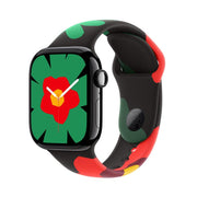 For Apple Watch 42mm / 41mm / 40mm / 38mm Sport Silicone Watch Band(Flower)