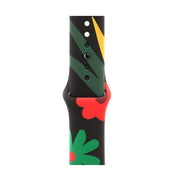 For Apple Watch 42mm / 41mm / 40mm / 38mm Sport Silicone Watch Band(Flower)