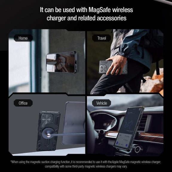 For Samsung Galaxy S25 Ultra 5G NILLKIN Black Rhino Prop MagSafe Magnetic PC Phone Case(Black)