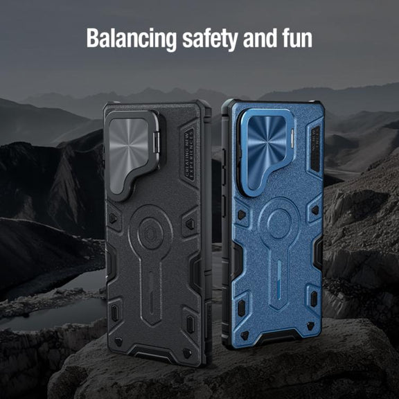 For Samsung Galaxy S25 Ultra 5G NILLKIN Black Rhino Prop MagSafe Magnetic PC Phone Case(Black)