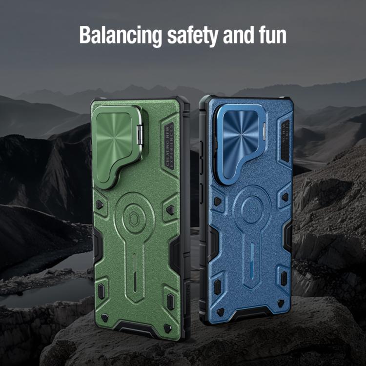 For Samsung Galaxy S25 Ultra 5G NILLKIN Black Rhino Prop PC Phone Case(Blue)