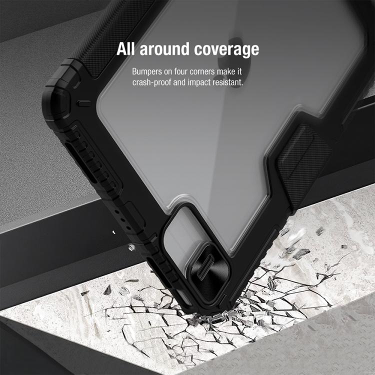 For iPad Air 11 2024 / 2025 NILLKIN Bumper Pro Folding Style Tablet Leather Case(Black)