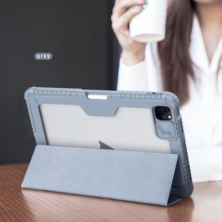 For iPad Air 11 2024 / 2025 NILLKIN Bumper Pro Folding Style Tablet Leather Case(Grey)