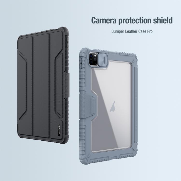 For iPad Air 11 2024 / 2025 NILLKIN Bumper Pro Folding Style Tablet Leather Case(Grey)