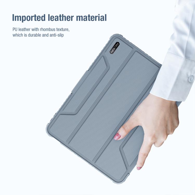 For iPad Air 11 2024 / 2025 NILLKIN Bumper Pro Folding Style Tablet Leather Case(Grey)