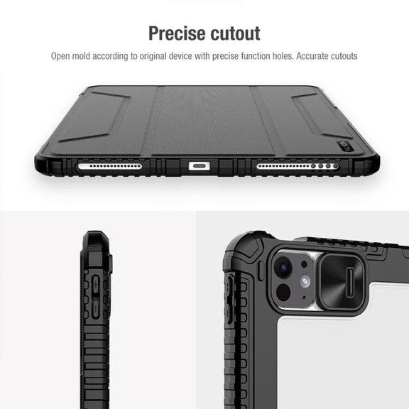 For iPad Air 13 2024 / 2025 NILLKIN Bumper Pro Folding Style Tablet Leather Case(Black)