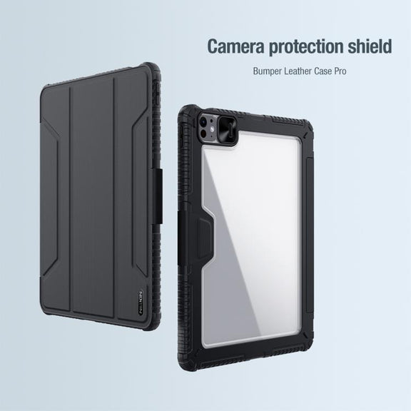 For iPad Air 13 2024 / 2025 NILLKIN Bumper Pro Folding Style Tablet Leather Case(Black)