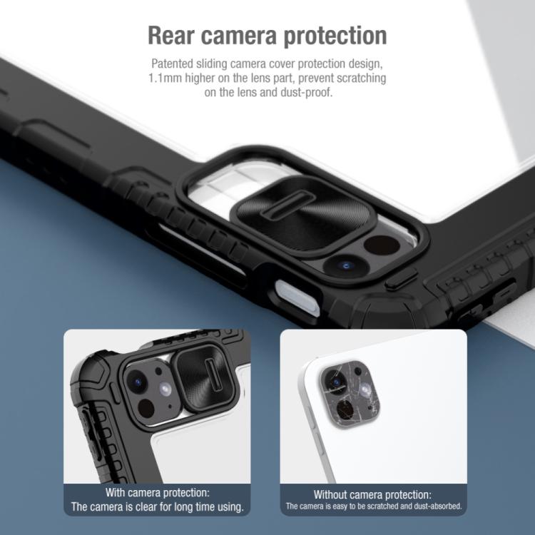 For iPad Air 13 2024 / 2025 NILLKIN Bumper Pro Folding Style Tablet Leather Case(Black)