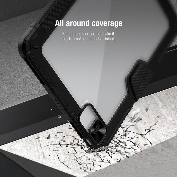For iPad Air 13 2024 / 2025 NILLKIN Bumper Pro Folding Style Tablet Leather Case(Black)