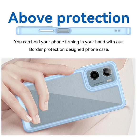 For Motorola Moto E15 Colorful Series Acrylic Hybrid TPU Phone Case(Blue)