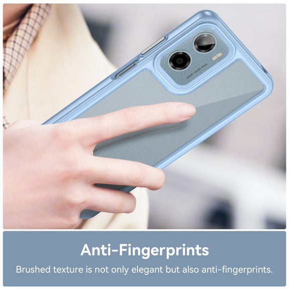 For Motorola Moto E15 Colorful Series Acrylic Hybrid TPU Phone Case(Blue)