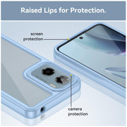 For Motorola Moto E15 Colorful Series Acrylic Hybrid TPU Phone Case(Blue)