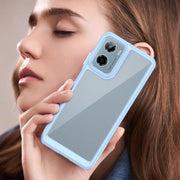For Motorola Moto E15 Colorful Series Acrylic Hybrid TPU Phone Case(Blue)