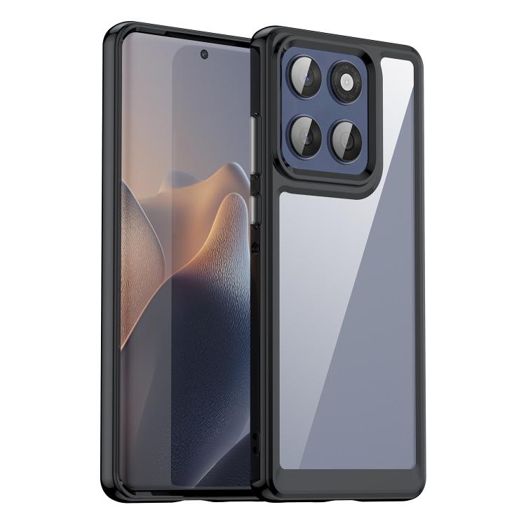 For Motorola Edge 60 Fusion Colorful Series Acrylic Hybrid TPU Phone Case(Black)