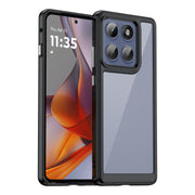 For Motorola Edge 60 Pro Colorful Series Acrylic Hybrid TPU Phone Case(Black)