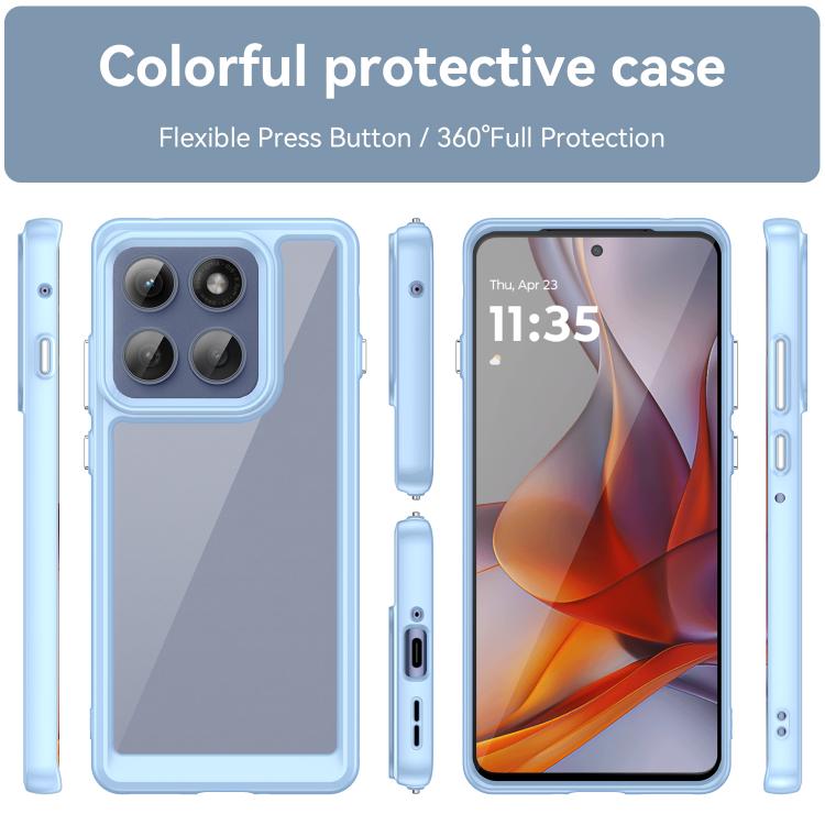 For Motorola Edge 60 Pro Colorful Series Acrylic Hybrid TPU Phone Case(Blue)