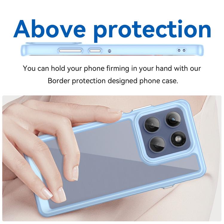 For Motorola Edge 60 Pro Colorful Series Acrylic Hybrid TPU Phone Case(Blue)