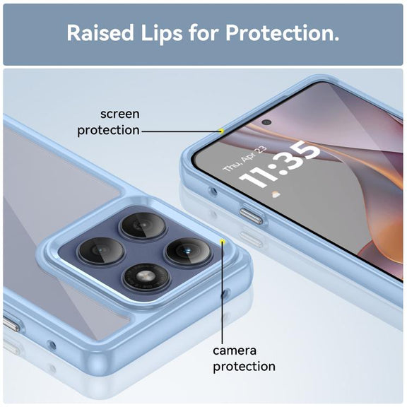 For Motorola Edge 60 Pro Colorful Series Acrylic Hybrid TPU Phone Case(Blue)