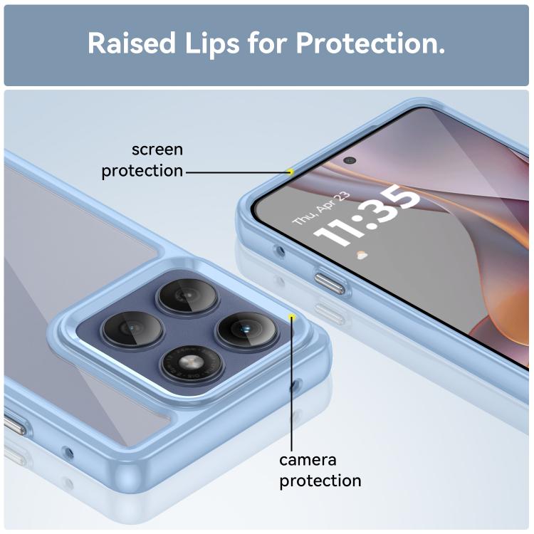 For Motorola Edge 60 Pro Colorful Series Acrylic Hybrid TPU Phone Case(Blue)
