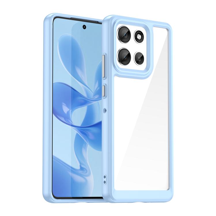 For Motorola Moto G86 5G Colorful Series Acrylic Hybrid TPU Phone Case(Blue)