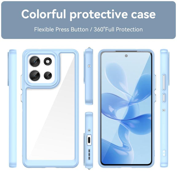 For Motorola Moto G86 5G Colorful Series Acrylic Hybrid TPU Phone Case(Blue)