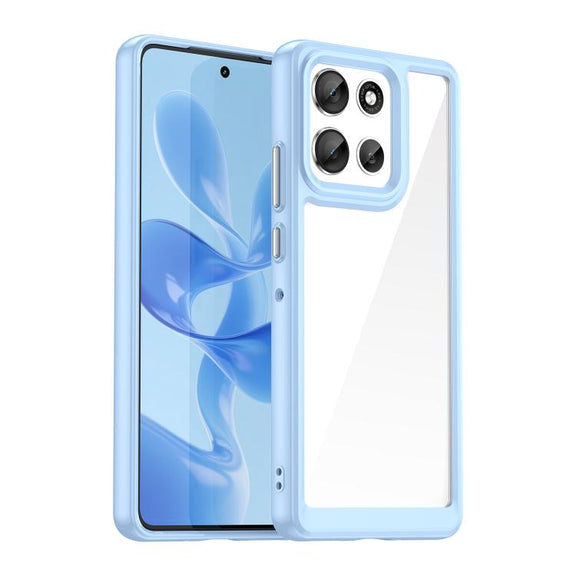 For Motorola Moto G86 5G Colorful Series Acrylic Hybrid TPU Phone Case(Blue)